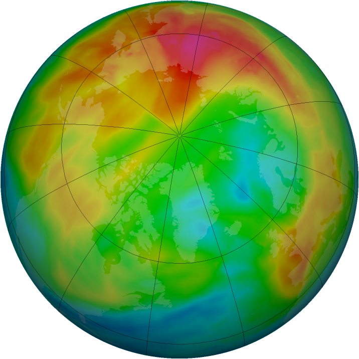 Arctic ozone map for 29 January 2014